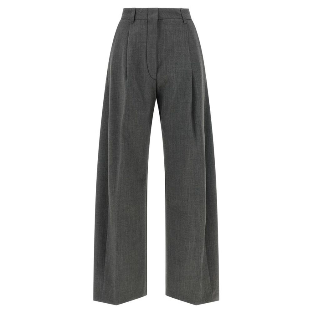 THELATEST Gray Polyester Dress Women's Pants